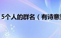 5个人的群名（有诗意染指年华5个人的群名）