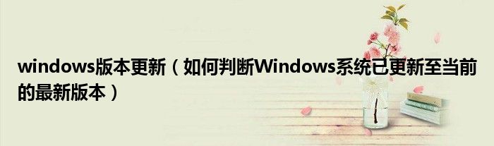 windows版本更新（如何判断Windows系统已更新至当前的最新版本）