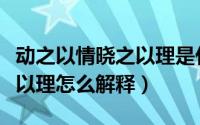 动之以情晓之以理是什么意思（动之以情晓之以理怎么解释）