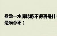 盈盈一水间脉脉不得语是什么意思（盈盈一水间脉脉不得语是啥意思）