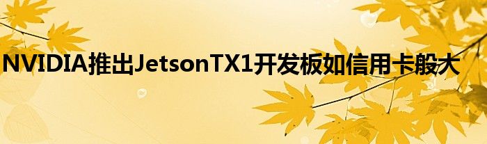 NVIDIA推出JetsonTX1开发板如信用卡般大