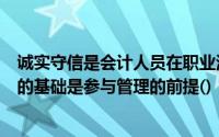 诚实守信是会计人员在职业活动中做到客观公正、坚持准则的基础是参与管理的前提()