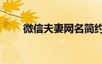 微信夫妻网名简约（微信情侣网名）