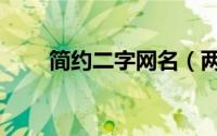 简约二字网名（两个字的简约网名）