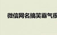 微信网名搞笑霸气很短（搞笑昵称简短）