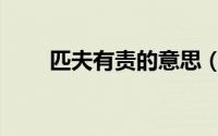 匹夫有责的意思（匹夫有责的解释）