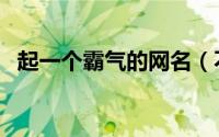 起一个霸气的网名（不可抵挡霸气的网名）