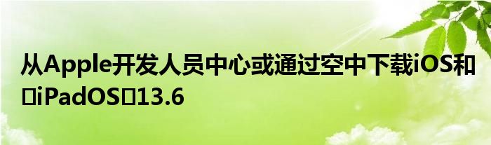 从Apple开发人员中心或通过空中下载iOS和‌iPadOS‌13.6