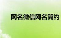 网名微信网名简约（网名简约好听的）