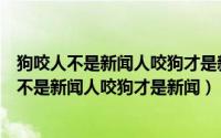 狗咬人不是新闻人咬狗才是新闻是什么意思（为什么狗咬人不是新闻人咬狗才是新闻）