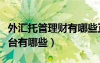 外汇托管理财有哪些正规的平台（外汇托管平台有哪些）