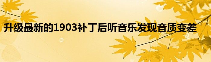 升级最新的1903补丁后听音乐发现音质变差