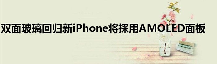 双面玻璃回归新iPhone将採用AMOLED面板