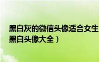 黑白灰的微信头像适合女生（黑白灰女生QQ头像女生微信黑白头像大全）