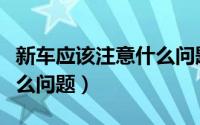 新车应该注意什么问题（新车具体应该注意什么问题）