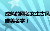成熟的网名女生古风两个字（2个字古风意境唯美名字）