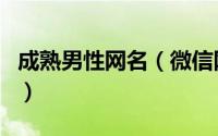 成熟男性网名（微信网名男生成熟稳重有内涵）