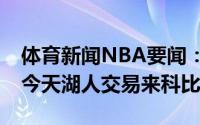 体育新闻NBA要闻：梦开始的地方25年前的今天湖人交易来科比