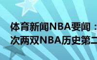 体育新闻NBA要闻：艾顿首次季后赛砍下13次两双NBA历史第二多
