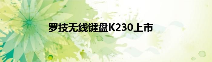 罗技无线键盘K230上市