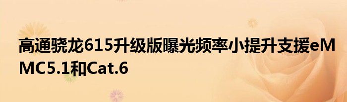高通骁龙615升级版曝光频率小提升支援eMMC5.1和Cat.6