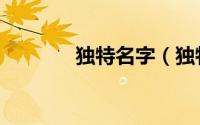 独特名字（独特好听的名字）