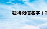 独特微信名字（2022最旺的昵称）