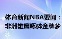 体育新闻NBA要闻：不可战胜却帅不过2小时非洲雄鹰啄碎金牌梦