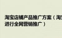 淘宝店铺产品推广方案（淘宝店铺如何制定市场营销方案来进行全网营销推广）