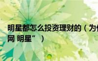 明星都怎么投资理财的（为什么明星投资理财都选择“互联网 明星”）