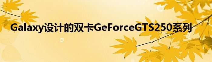 Galaxy设计的双卡GeForceGTS250系列