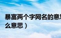 暴富两个字网名的意思（暴富网名两个字是什么意思）