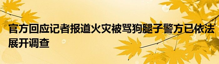 官方回应记者报道火灾被骂狗腿子警方已依法展开调查