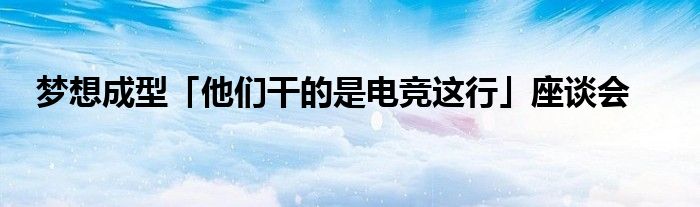 梦想成型「他们干的是电竞这行」座谈会