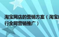 淘宝网店的营销方案（淘宝店铺如何制定市场营销方案来进行全网营销推广）