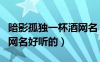 暗影孤独一杯酒网名（暗影孤独一杯酒类似的网名好听的）