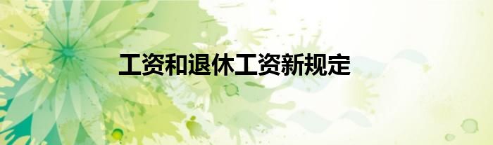 工资和退休工资新规定