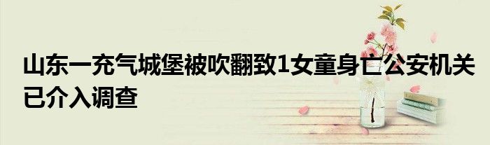 山东一充气城堡被吹翻致1女童身亡公安机关已介入调查