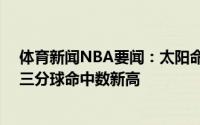 体育新闻NBA要闻：太阳命中20记三分创队史季后赛单场三分球命中数新高