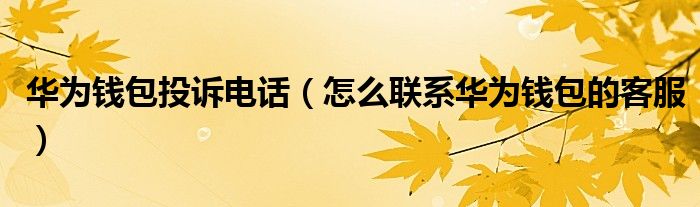 华为钱包投诉电话（怎么联系华为钱包的客服）