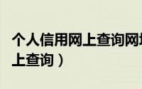 个人信用网上查询网址（个人信用信息记录网上查询）