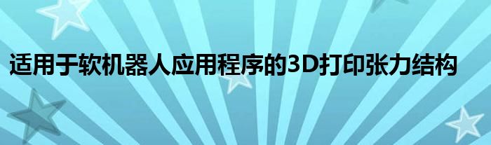 适用于软机器人应用程序的3D打印张力结构