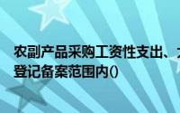 农副产品采购工资性支出、大额现金支出不在大额现金支付登记备案范围内()