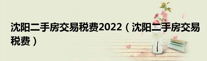 沈阳二手房交易税费2022（沈阳二手房交易税费）