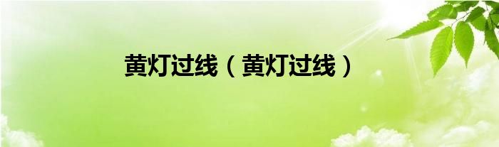 黄灯过线（黄灯过线）