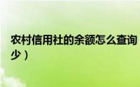 农村信用社的余额怎么查询（农村信用社查询余额号码是多少）