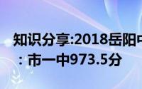 知识分享:2018岳阳中考录取分数线正式公布：市一中973.5分
