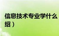 信息技术专业学什么（信息技术专业的课程介绍）