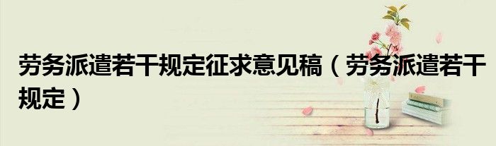 劳务派遣若干规定征求意见稿（劳务派遣若干规定）
