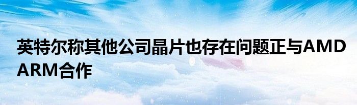 英特尔称其他公司晶片也存在问题正与AMDARM合作